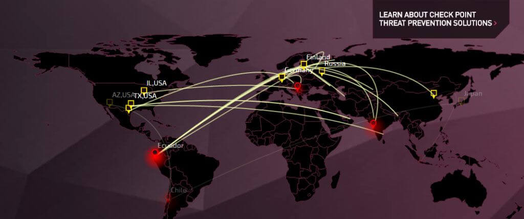 Checkpoint Cyber Threat Map 